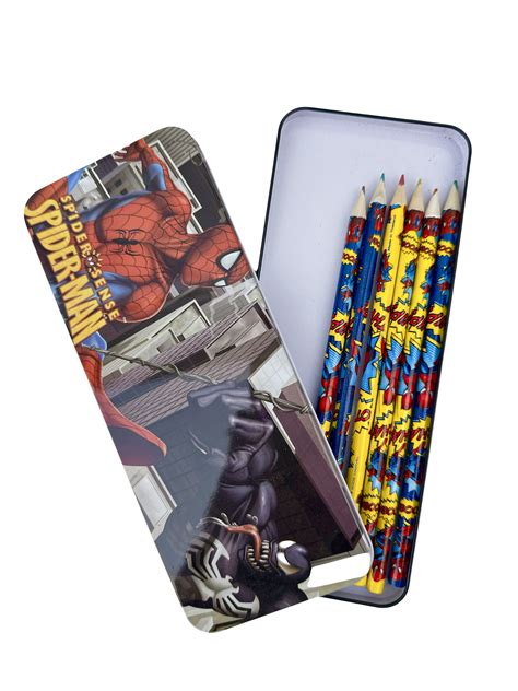 spiderman metal pencil box|spider man pencil box.